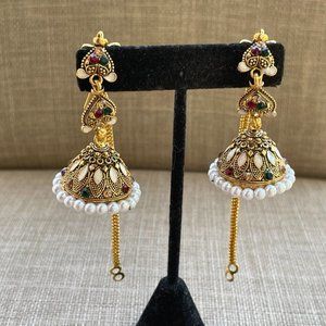 Jumka Earrings Ethnic Traditional Gold Tone Fashion Jewelry Earrings Jhumka